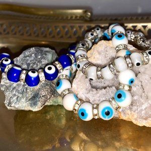 set of 3 evil eye bracelets